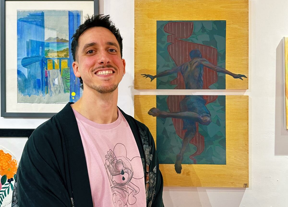 A photo of Christian Contemori, aka Creetcha, during the Holy Art Exhibition in 2024, London, UK